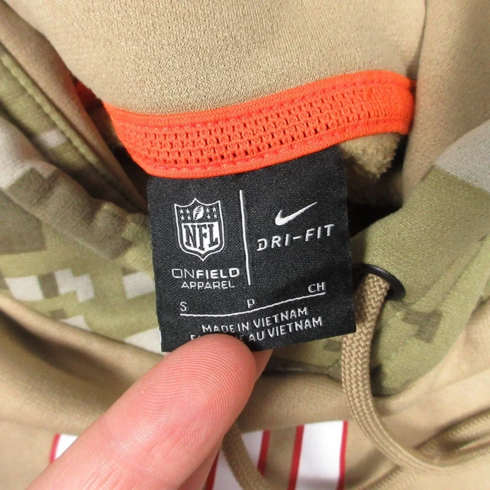 New York‎ Giants Sweater Mens Small Tan Hoodie Sweatshirt NFL Salute To Service
